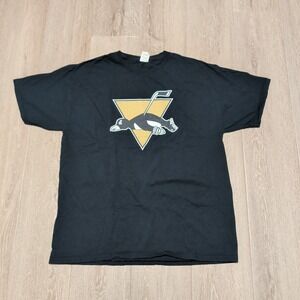 Fruit of the Loom Rivalry Pittsburgh Penguins NHL T-Shirt Womens XL Black Cotton